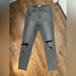 Pistola high rise distressed skinny jeans, gray, size 29
